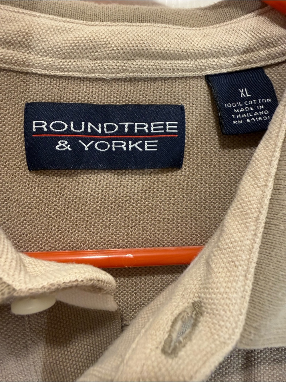 Roundtree & Yorke Beige Polo Shirt